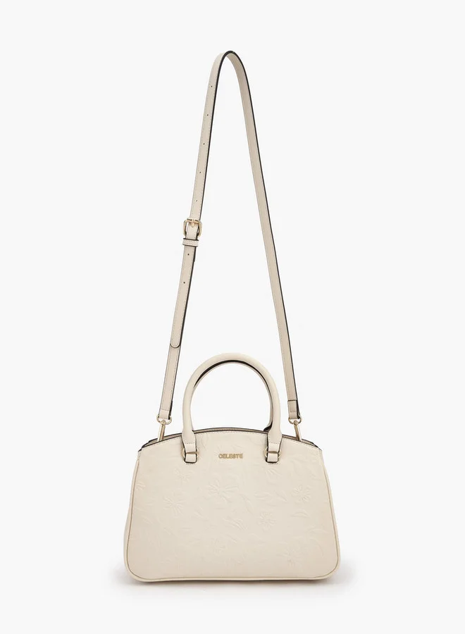 Celeste Embossed Tote Bag With Detachable Strap